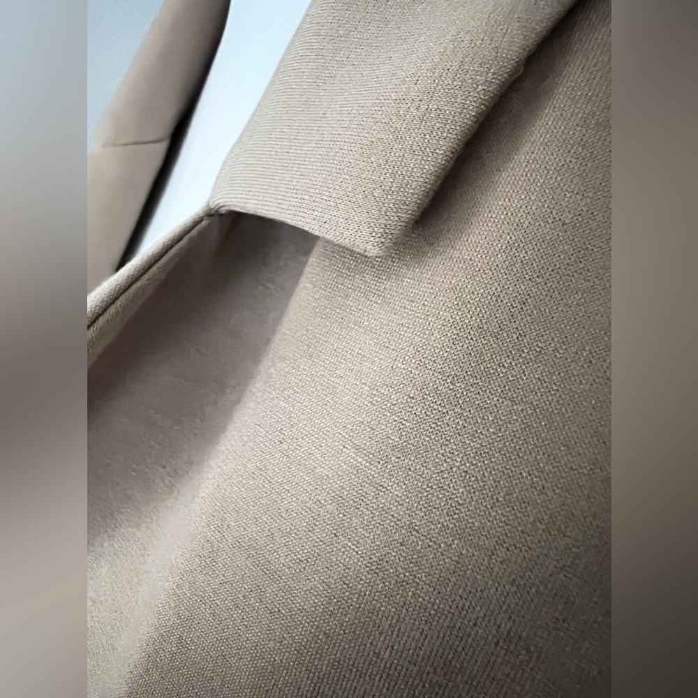 EILEEN FISHER Womens Beige Notch Collar Back Vent Long Sleeve Jacket Sz XL - Picture 6 of 13